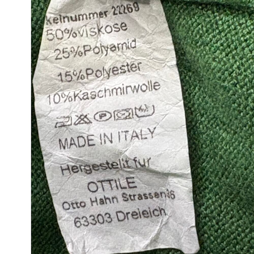 Made in Italy Green Boatneck Poncho Cashmere Blend One Size - Picture 5 of 6